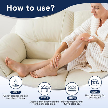 Dermatologist tested hypoallergenic foot cream container for sensitive skin exfoliation