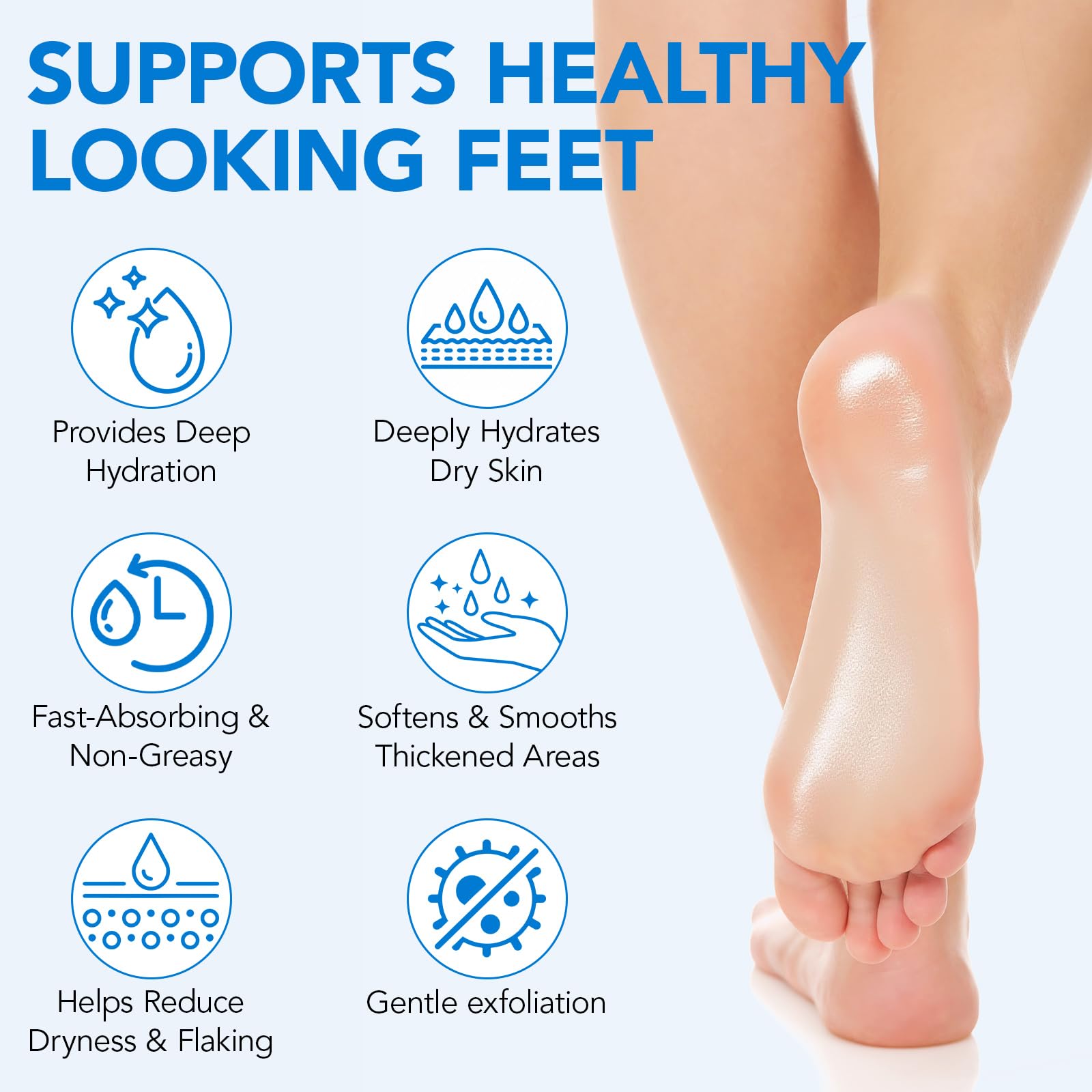 Uruses Urea Foot Care Balm applied to a dry cracked heel for intensive moisture