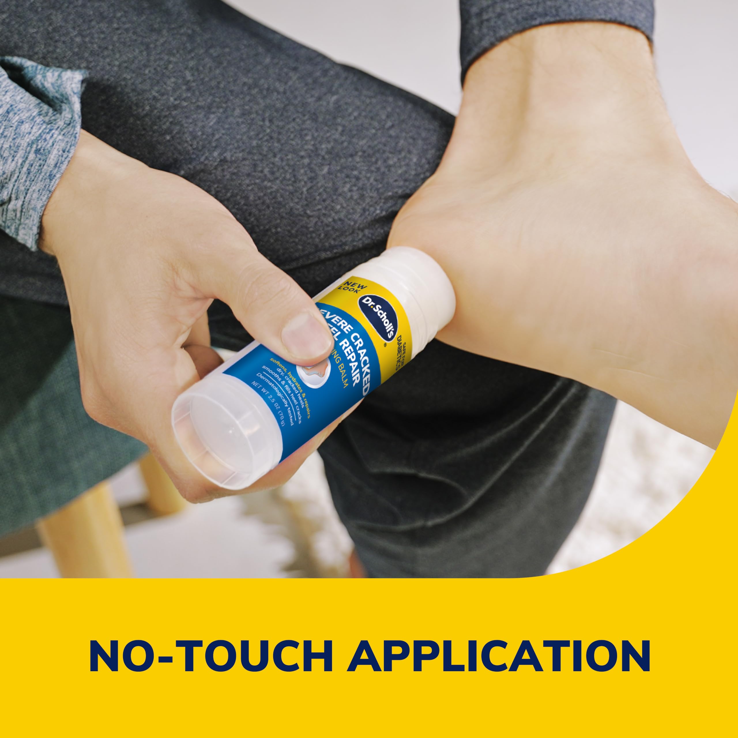 Dr. Scholl's twenty-five percent urea foot balm stick for cracked heels.