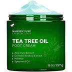 Majestic Pure foot cream label and botanical illustration