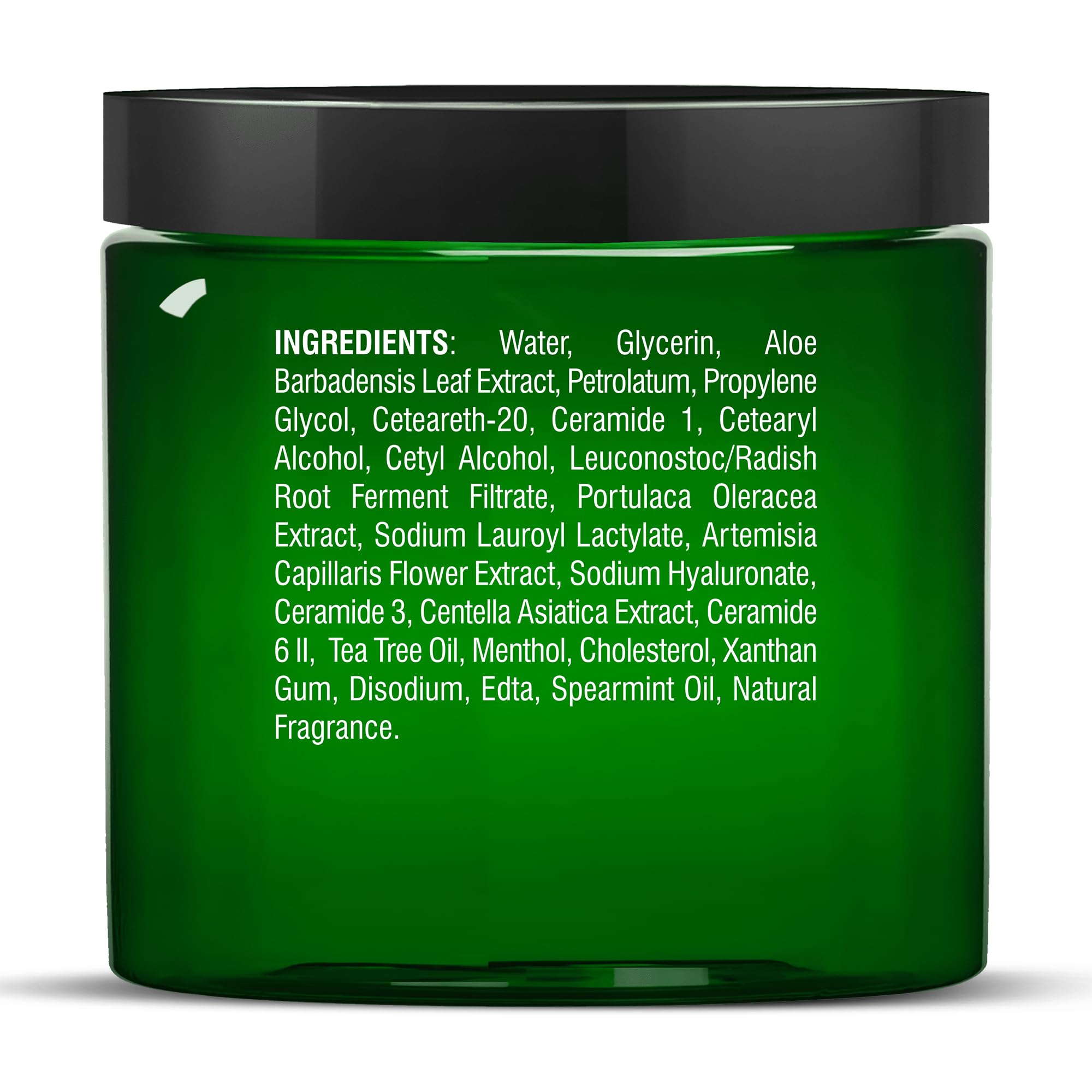 Authentic USA imported tea tree oil foot lotion jar showing ingredient label