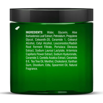 Authentic USA imported tea tree oil foot lotion jar showing ingredient label