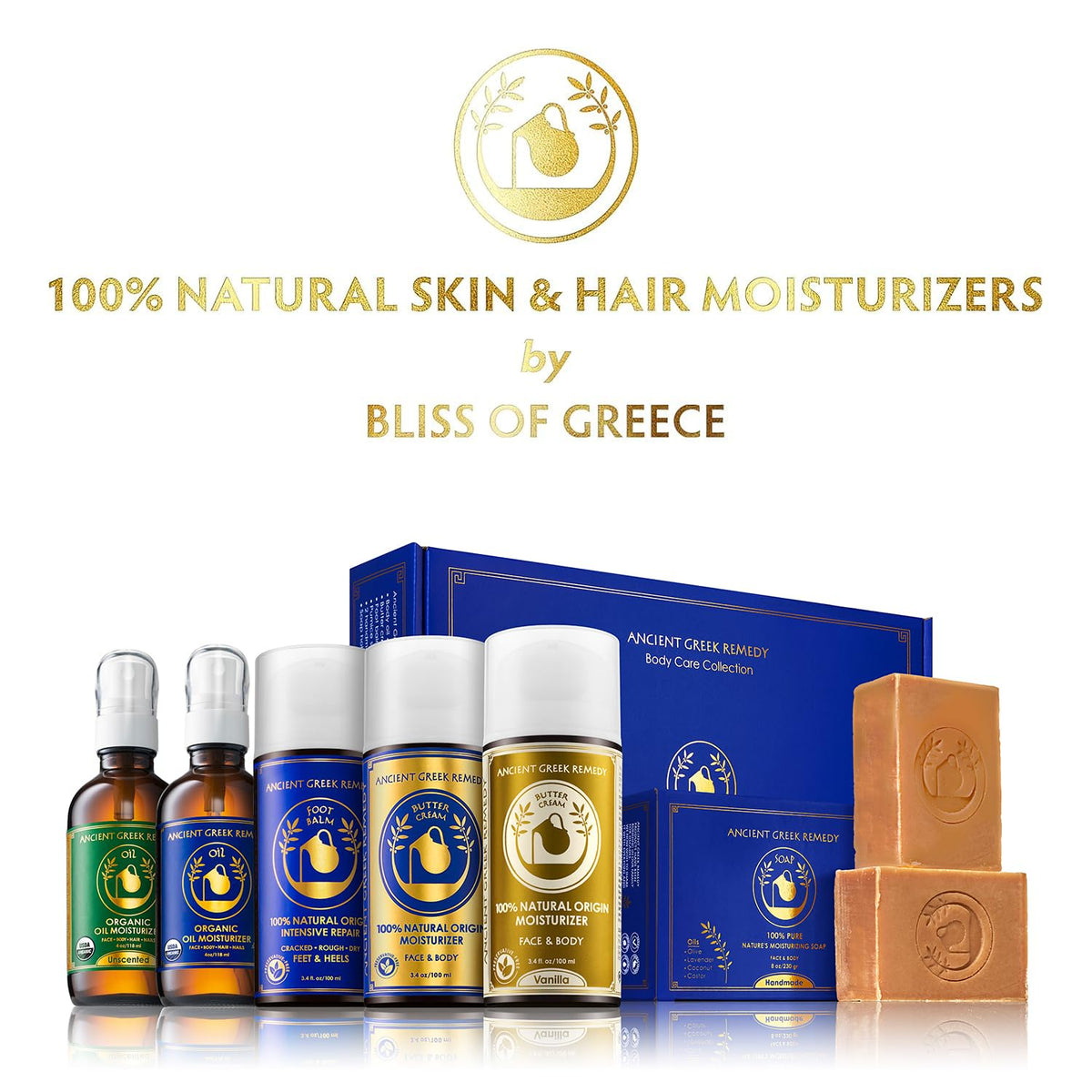 Lifestyle presentation of Ancient Greek Remedy foot care product for dry cracked heels