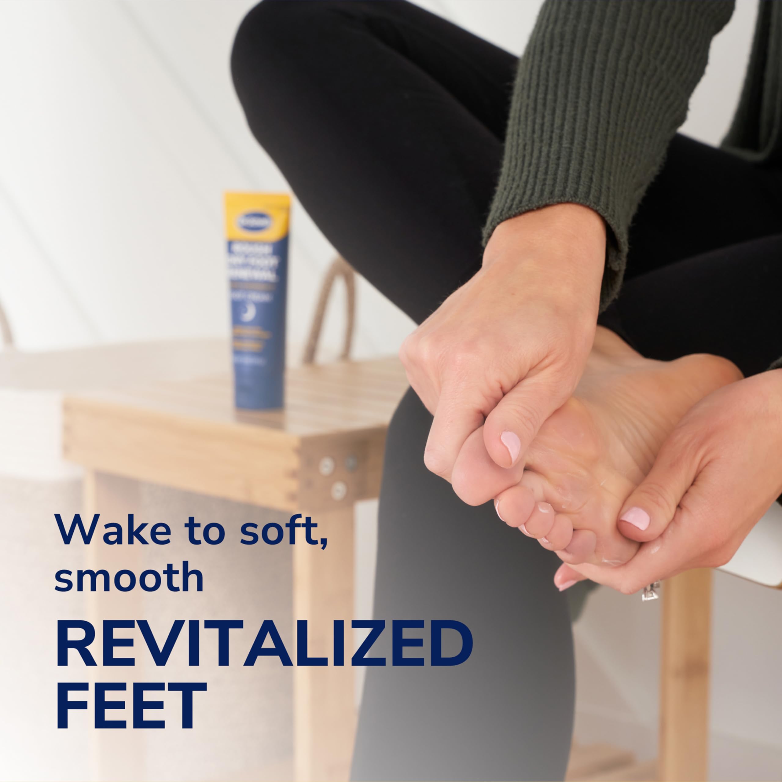 Toeless heel sleeve socks included in the Dr. Scholl's foot care kit for locking in moisture.