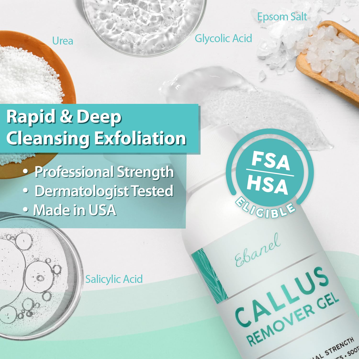 Texture shot of Ebanel forty percent urea cream with salicylic acid