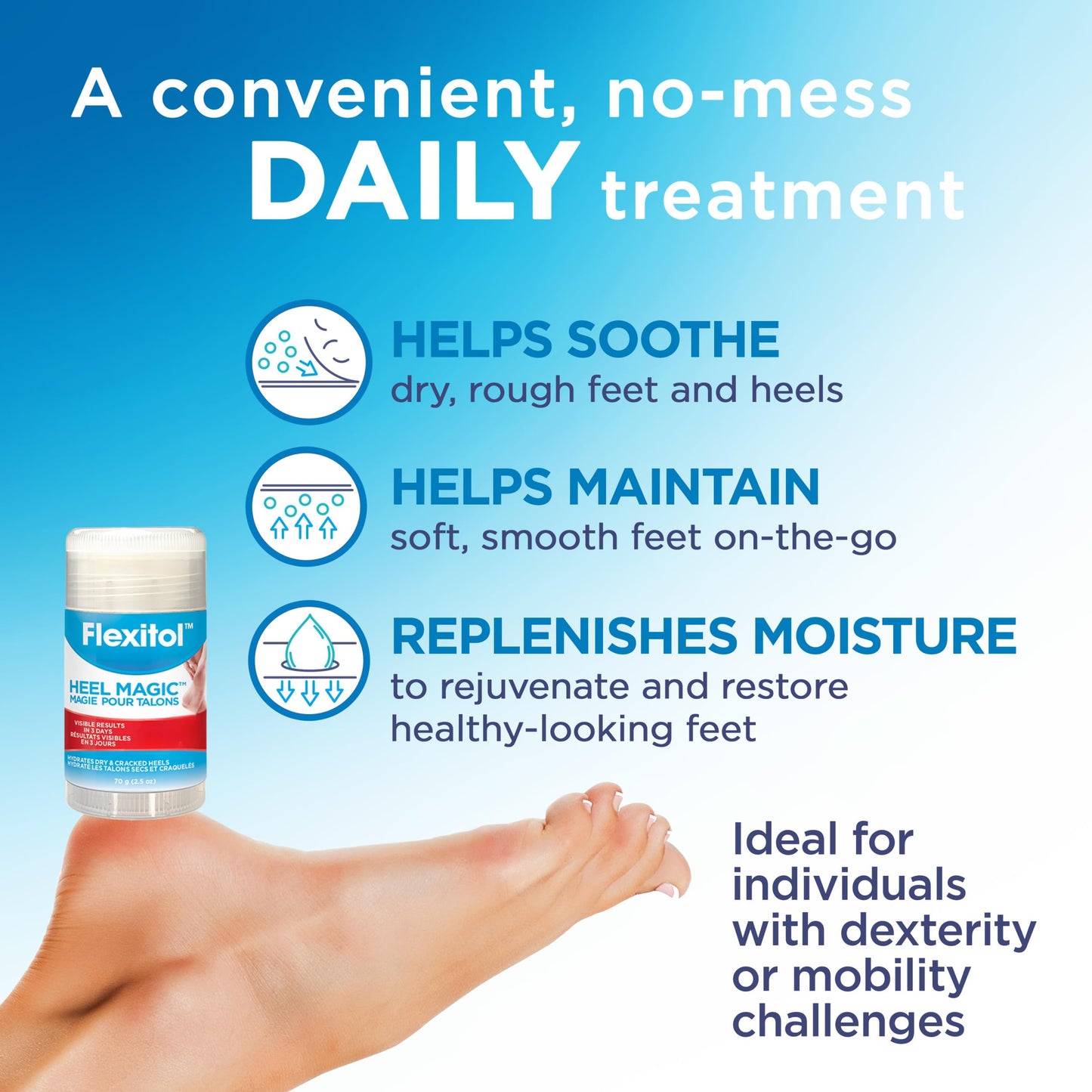 Flexitol heel balm enriched with Shea Butter and Vitamin E for rough skin