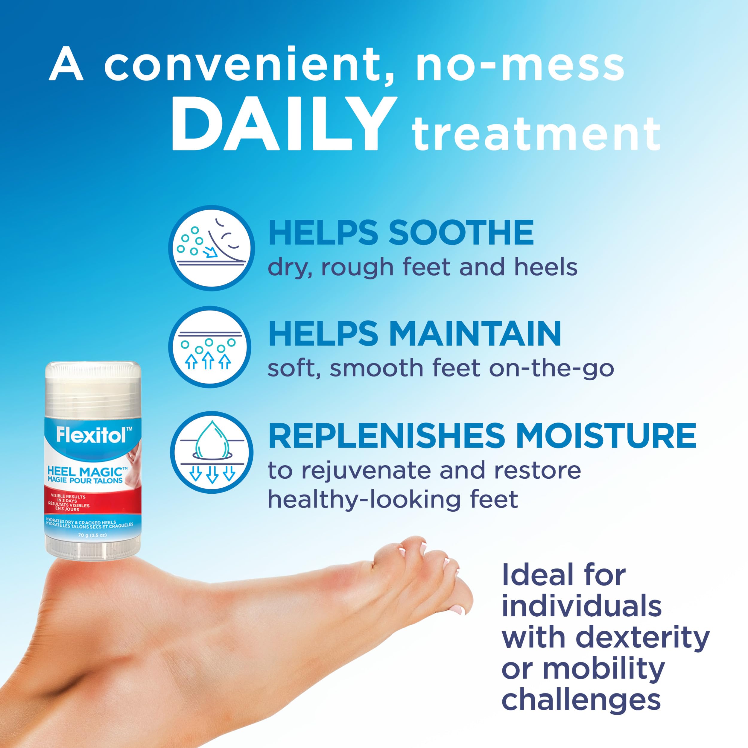 Flexitol heel balm enriched with Shea Butter and Vitamin E for rough skin