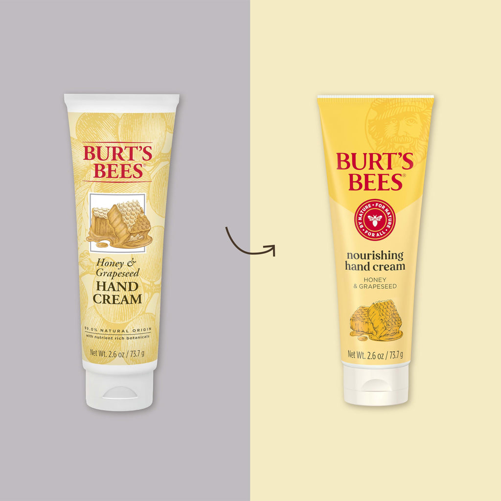 Burt's Bees Hand Cream tube back label showing ingredients and details