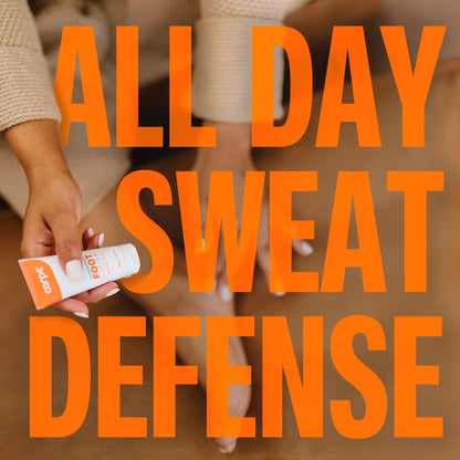 Carpe clinical strength sweat care tubes displaying the paraben free and vegan seals.