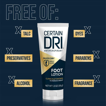 Authentic Certain Dri personal care foot wetness relief product