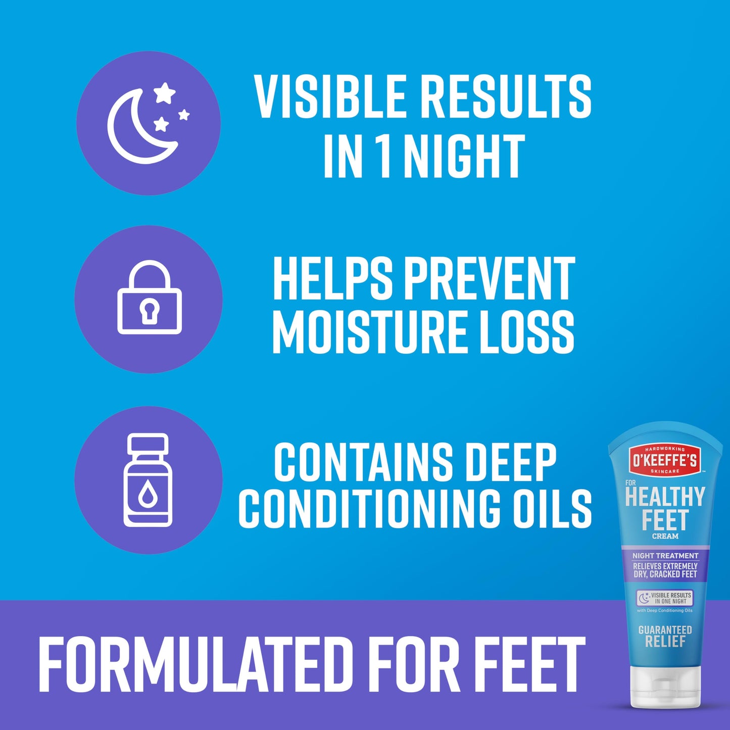 Authentic USA imported O'Keeffe's Healthy Feet tube highlighting intensive moisture barrier repair