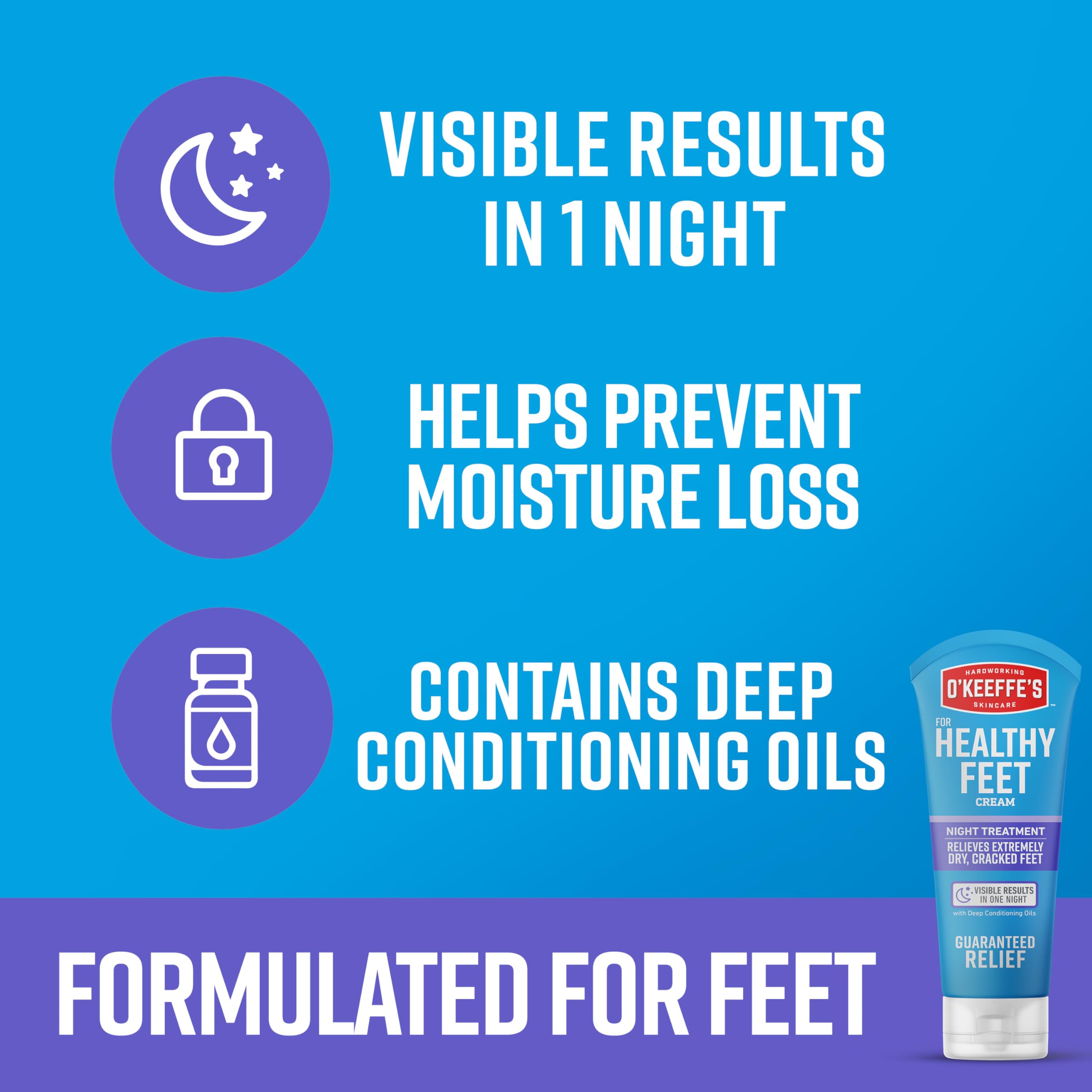 Authentic USA imported O'Keeffe's Healthy Feet tube highlighting intensive moisture barrier repair