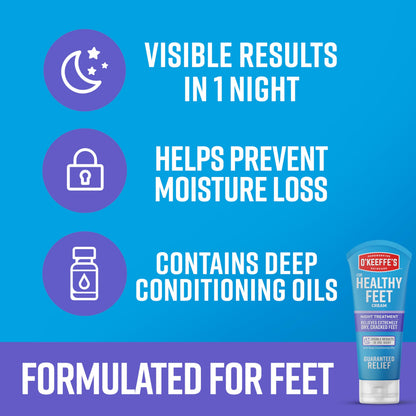 Authentic USA imported O'Keeffe's Healthy Feet tube highlighting intensive moisture barrier repair