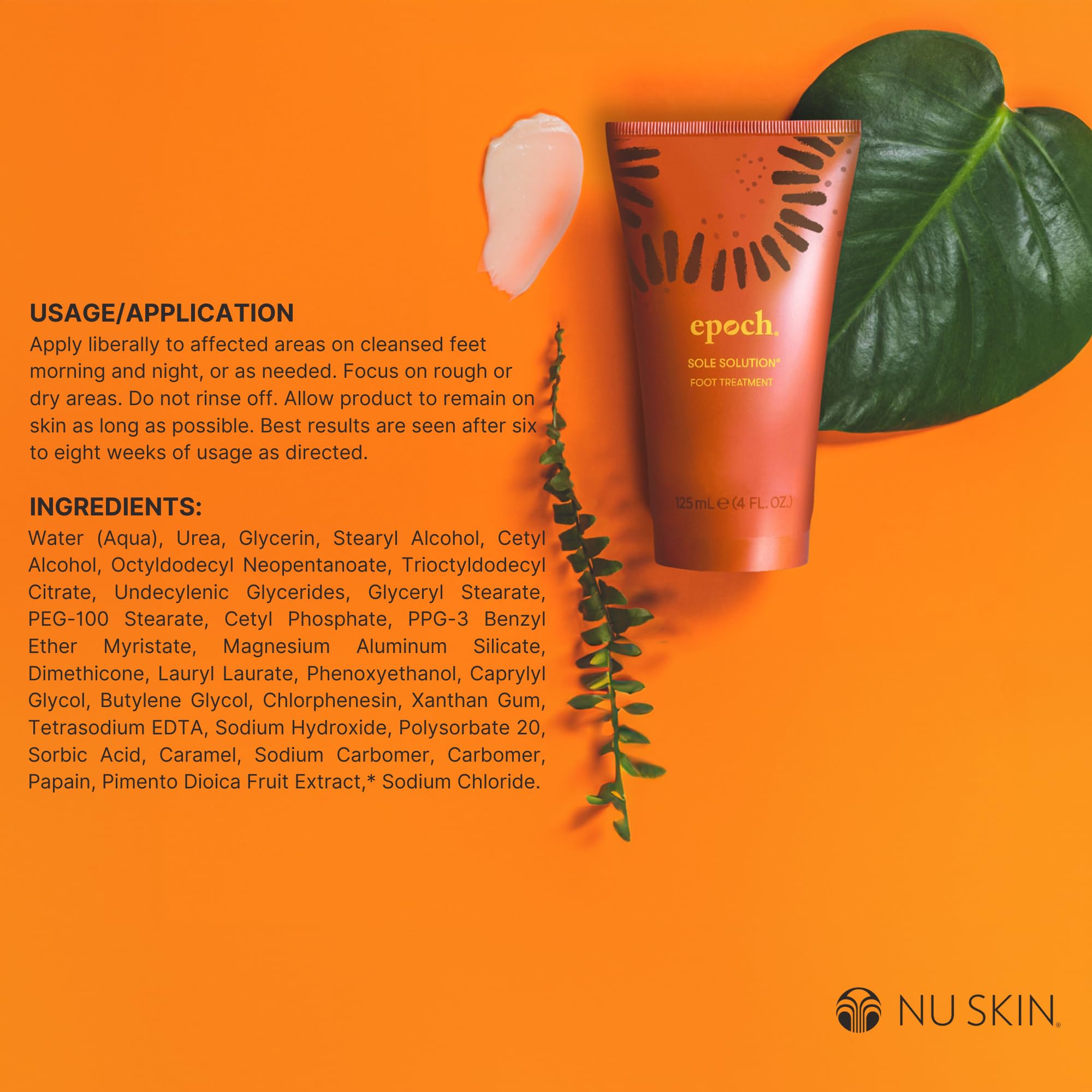 Intensive moisturizing cream for cracked heels showing the Nu Skin branding.