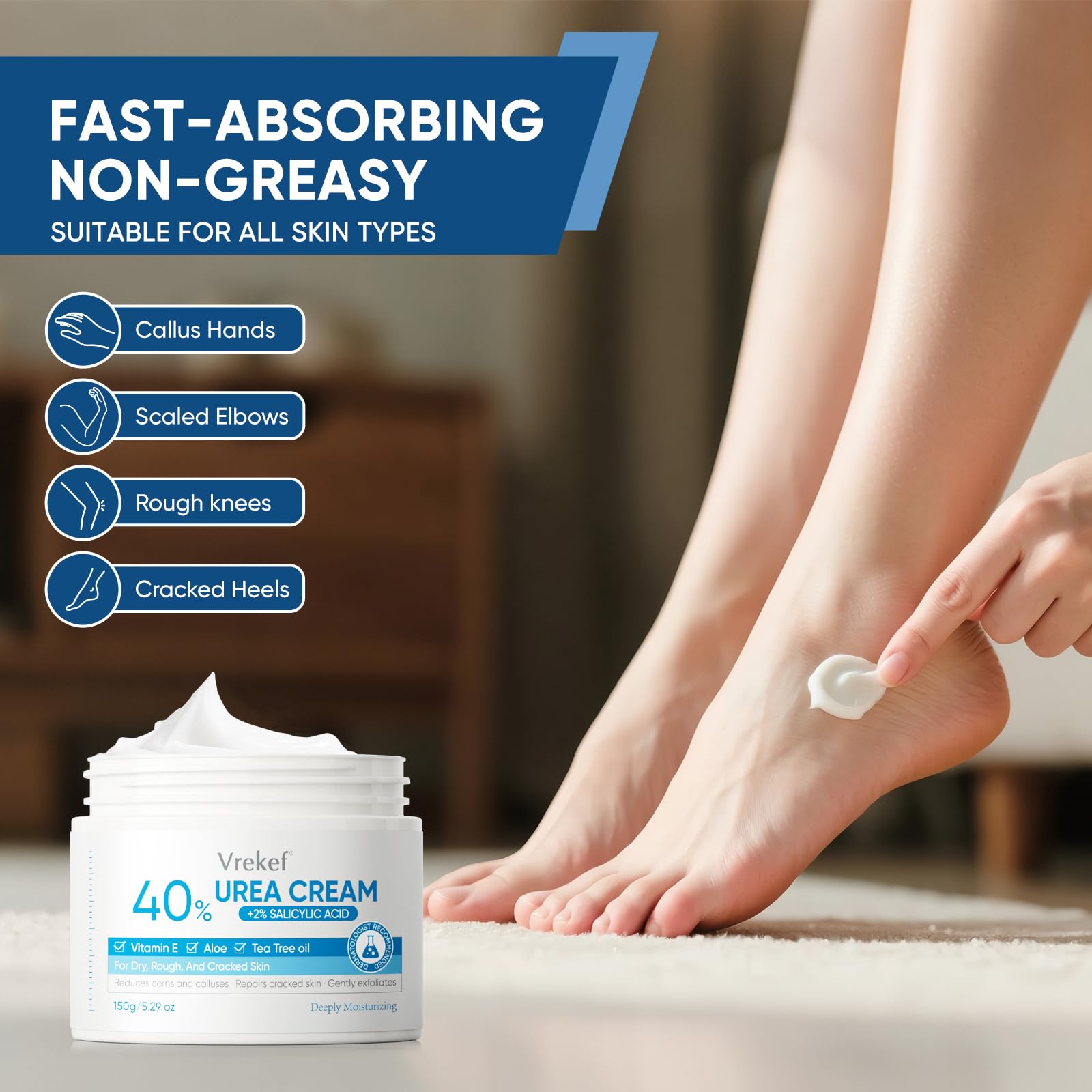 Maximum strength foot cream for dry cracked heels and callus removal