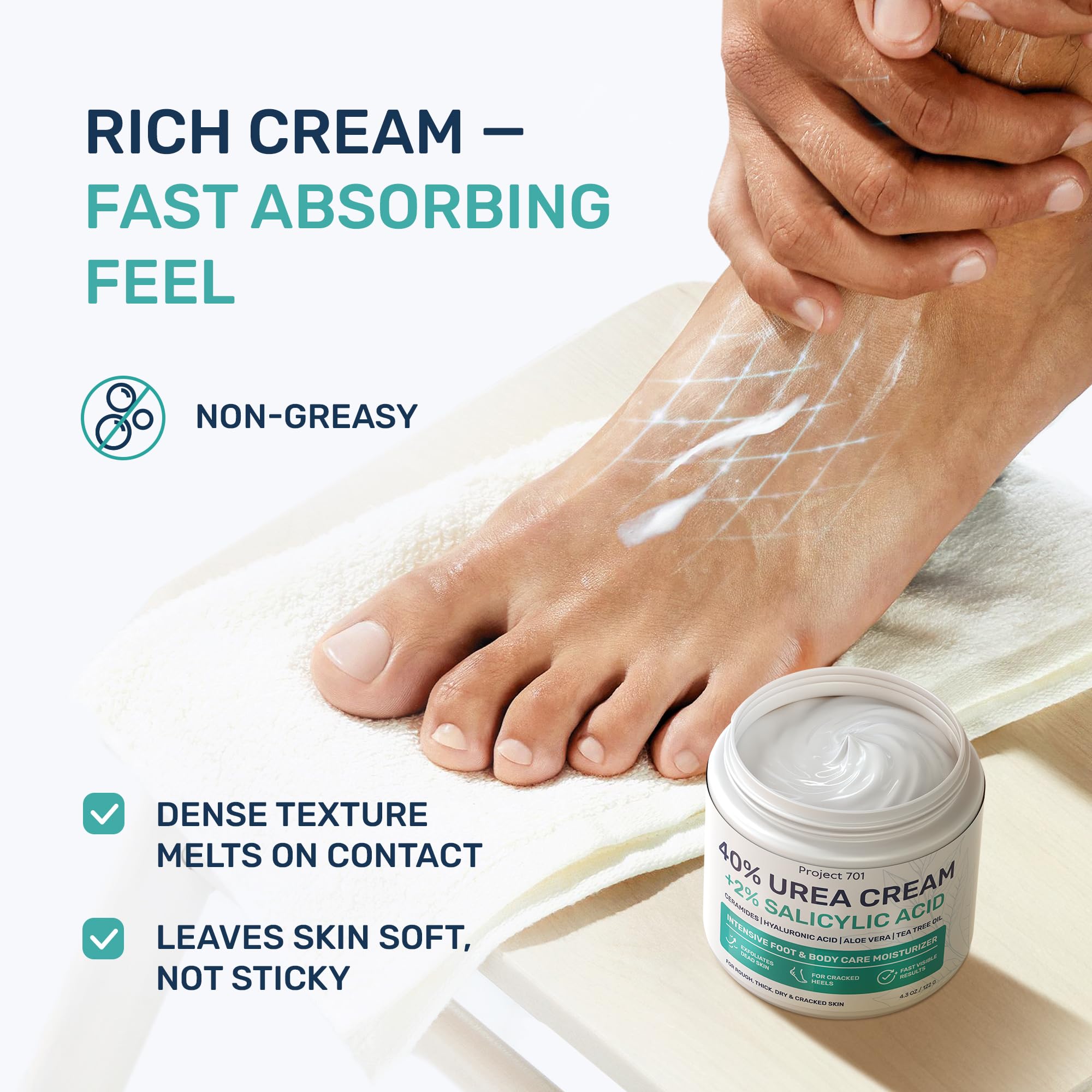 Before and after results demonstration using 40 percent urea cream for calluses