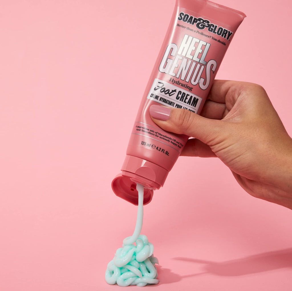 Soap And Glory Heel Genius Foot Cream texture swatch on skin