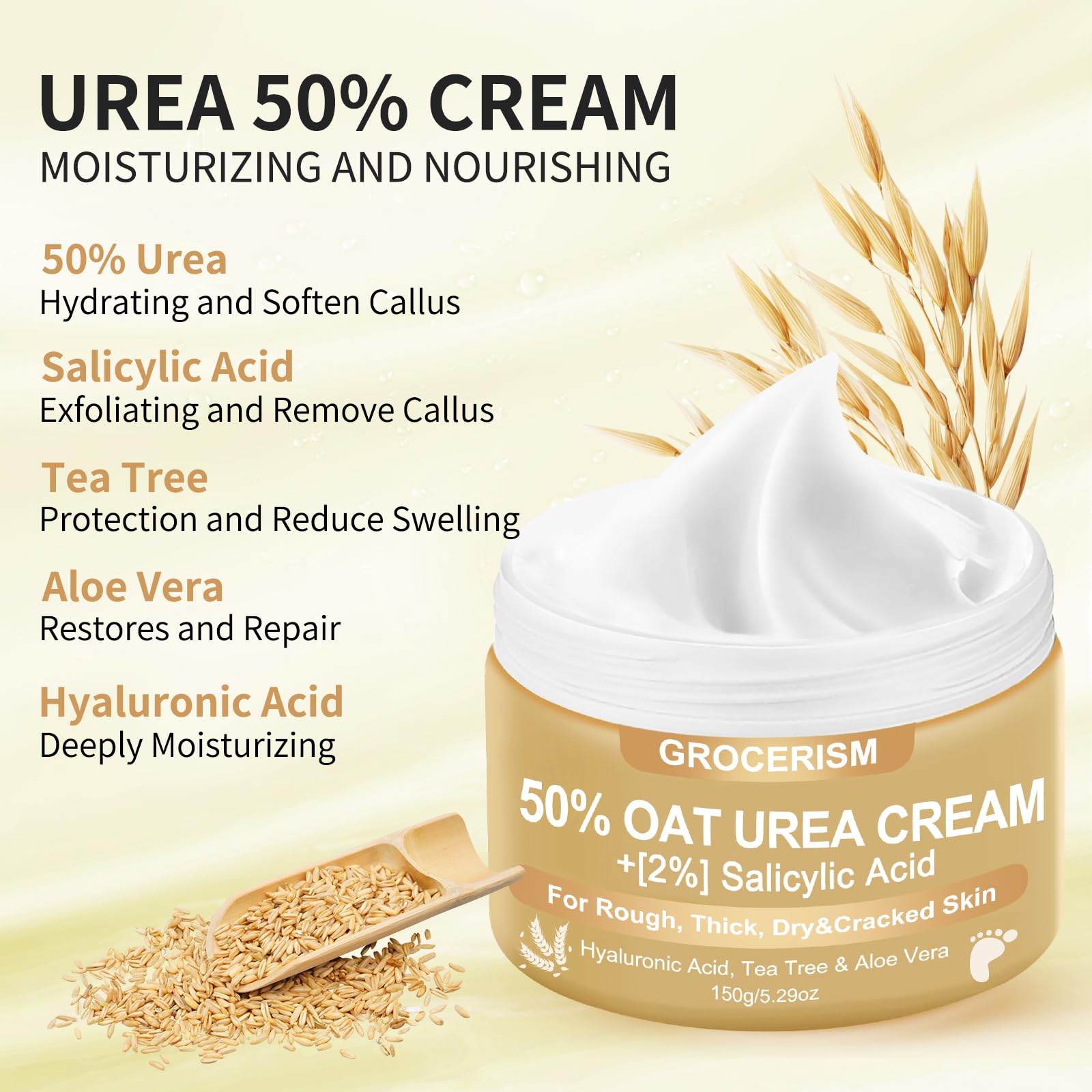 Texture of Grocerism non greasy maximum strength callus removing foot cream