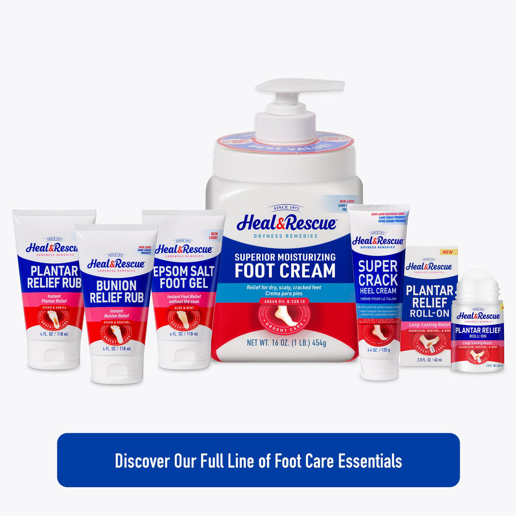 Heal And Rescue foot cream lifestyle application on dry heels