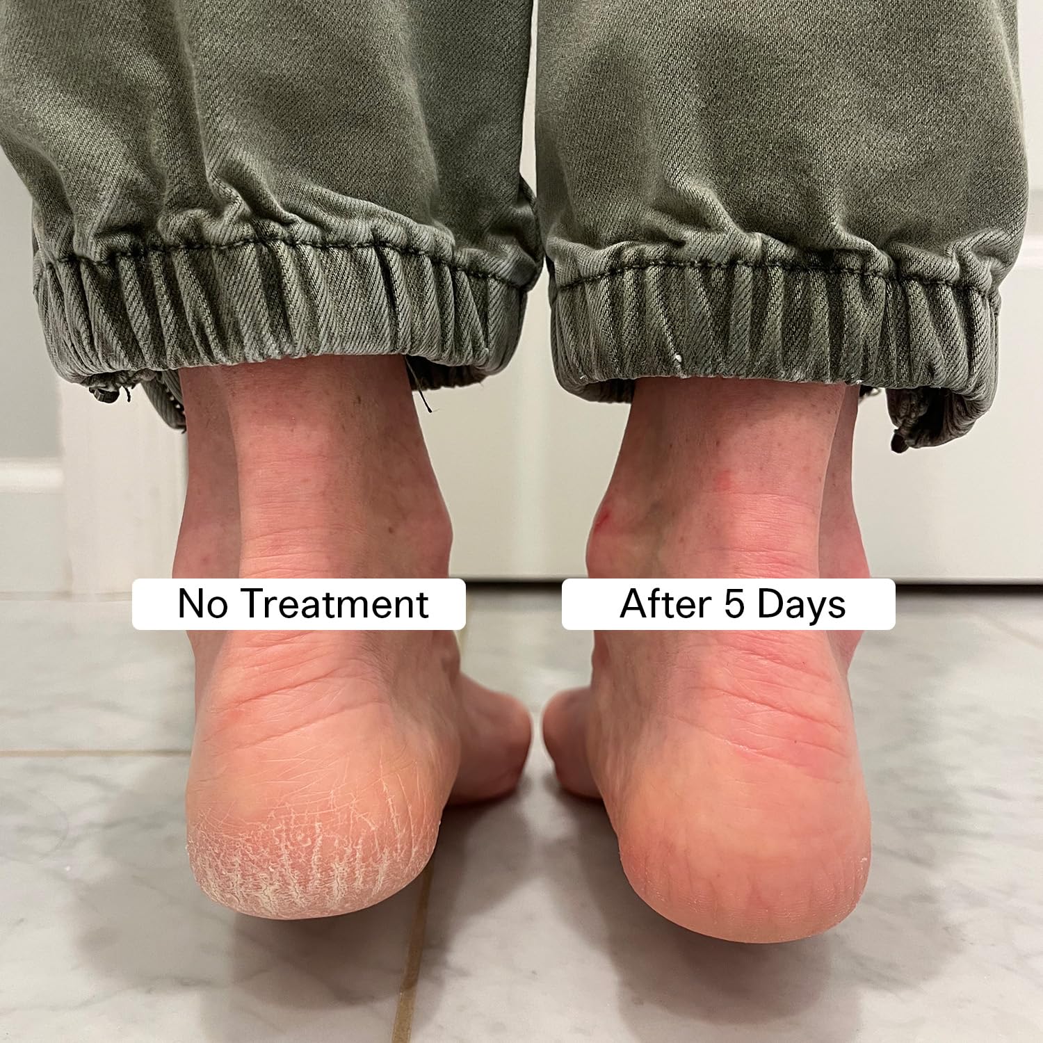 Back label of Pedestrian Project heel repair stick illustrating the clean vegan ingredient list