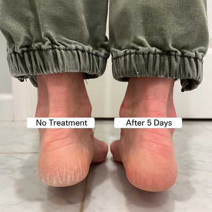 Back label of Pedestrian Project heel repair stick illustrating the clean vegan ingredient list