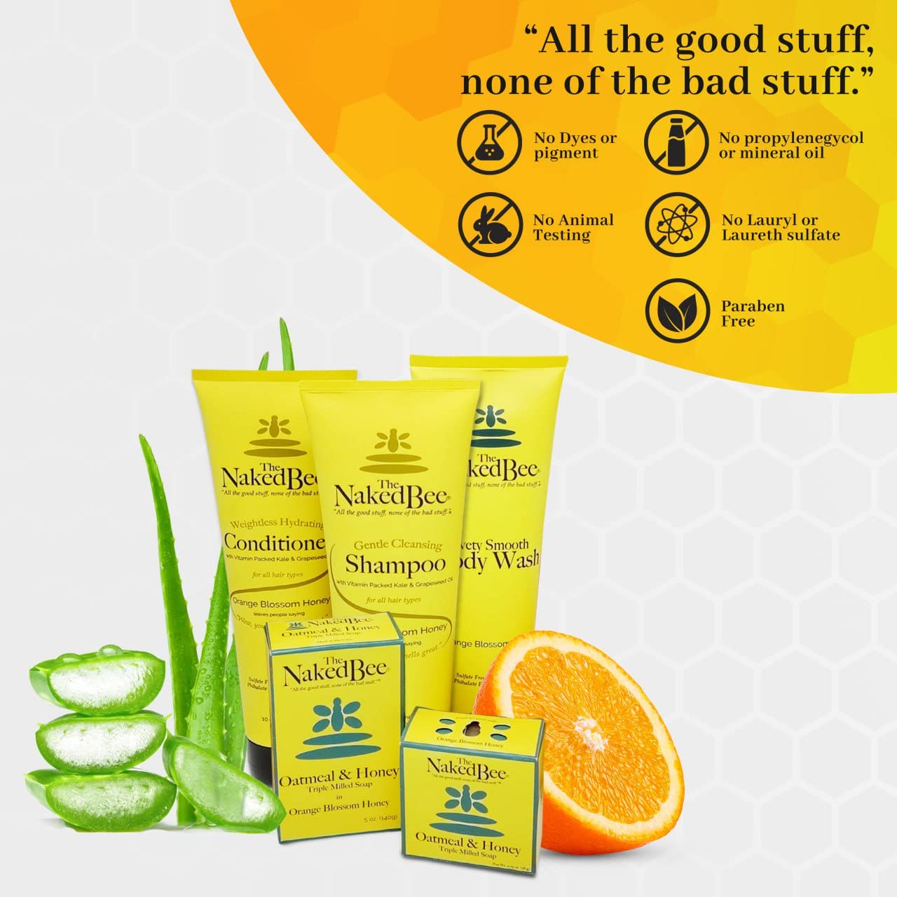 Close up of the ingredients label showing beeswax and honey on The Naked Bee foot balm