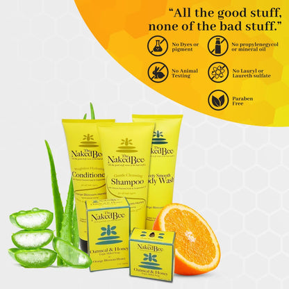 Close up of the ingredients label showing beeswax and honey on The Naked Bee foot balm