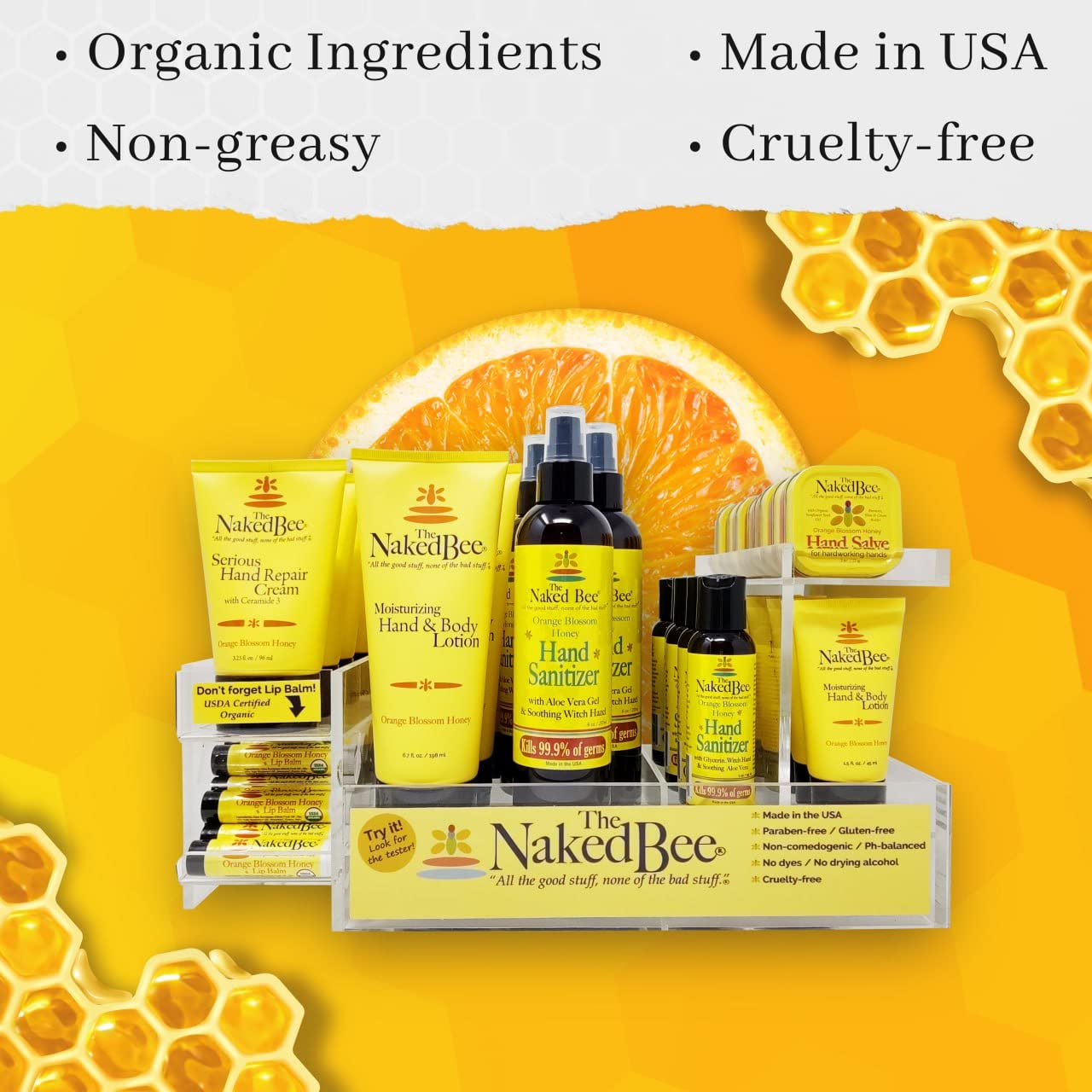 The Naked Bee 2 ounce foot balm twin pack imported from the USA for foot care