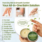 Compact 2 ounce packaging of tea tree balm for travel