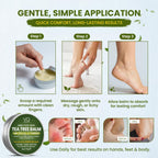 Back label of Texas Treats tea tree oil balm with directions