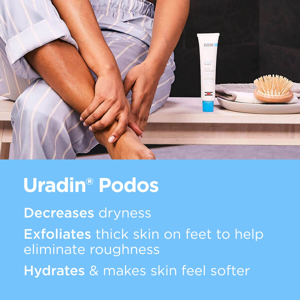 ISDIN hydrating gel oil texture demonstration on hand showing quick absorption
