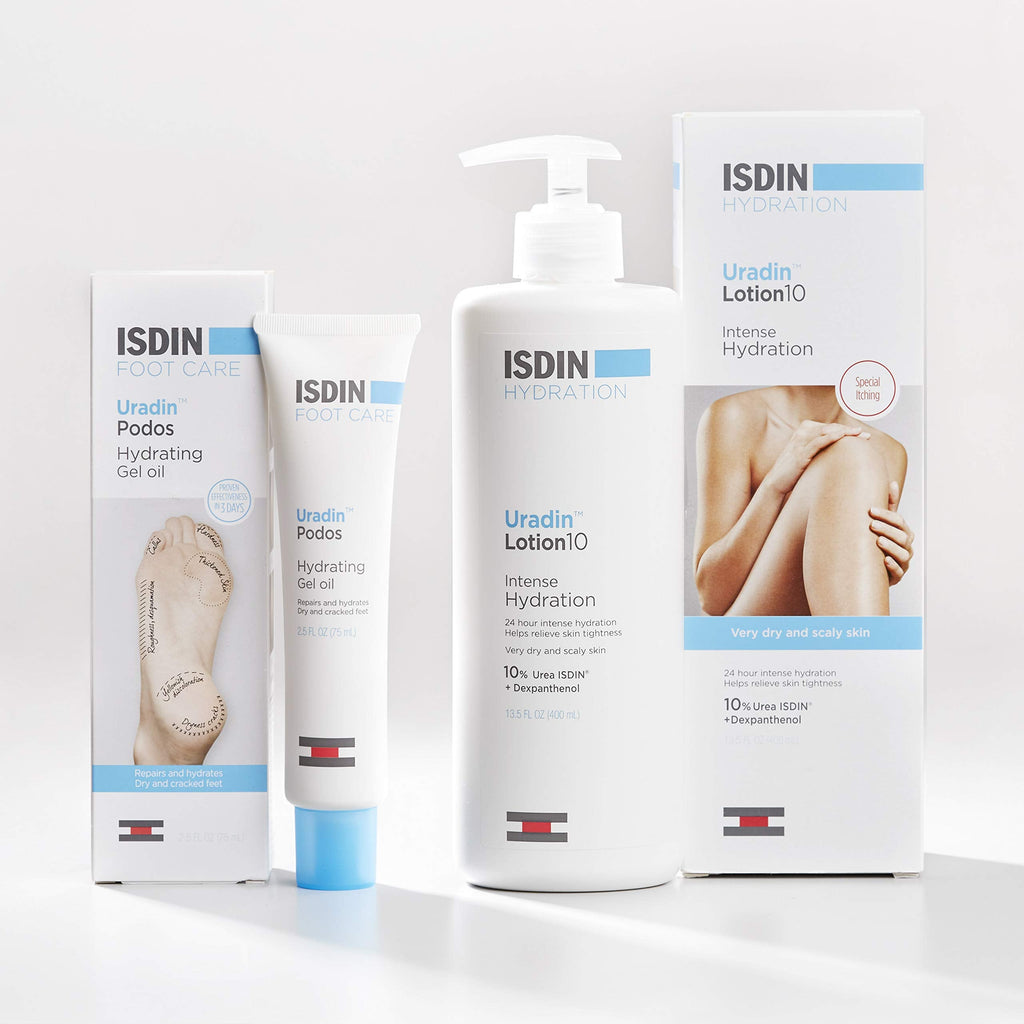 Isdin Uradin Podos foot treatment lifestyle application shot
