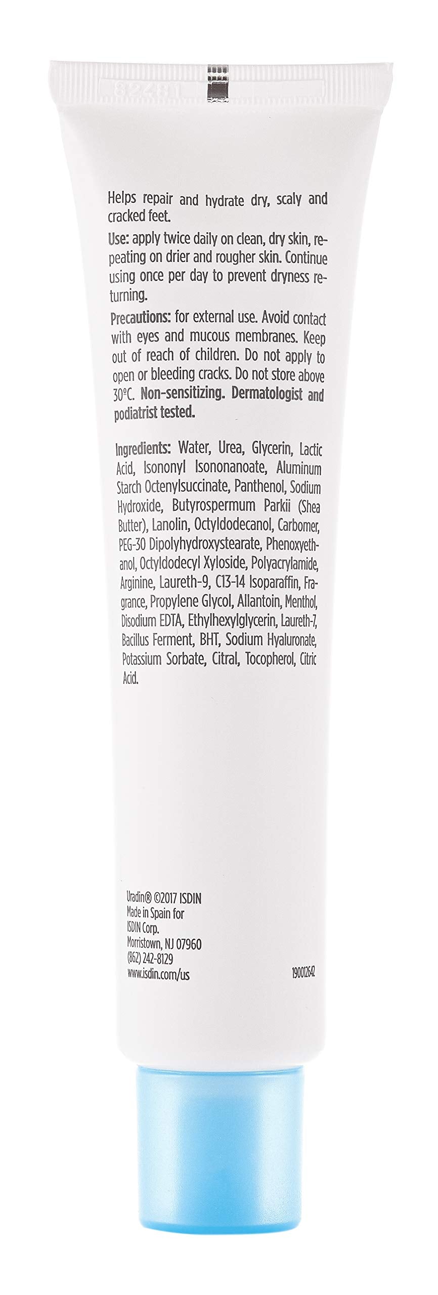 Isdin Uradin Podos 10 percent urea foot cream full angle view