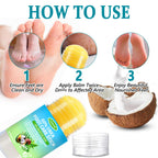 Application of Clervun foot care stick on dry heels and rough skin