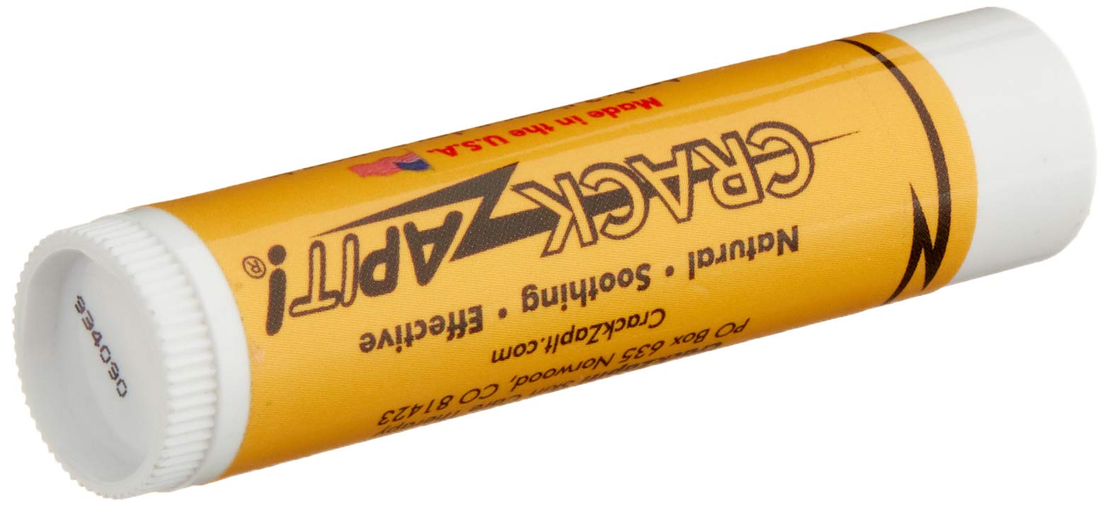 CrackZapIt! all natural protective balm stick for thumb and heel fissures.