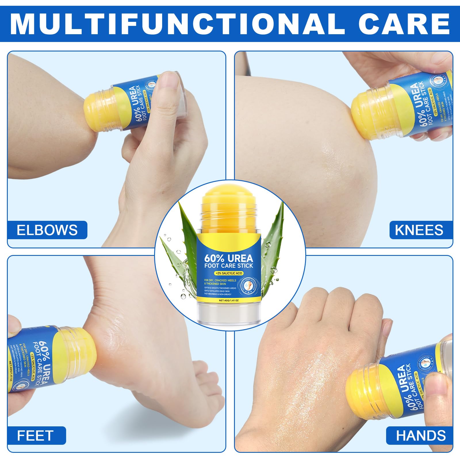 DLOMFVFQ urea cream stick for knees elbows and hands demonstrating portable skincare packaging