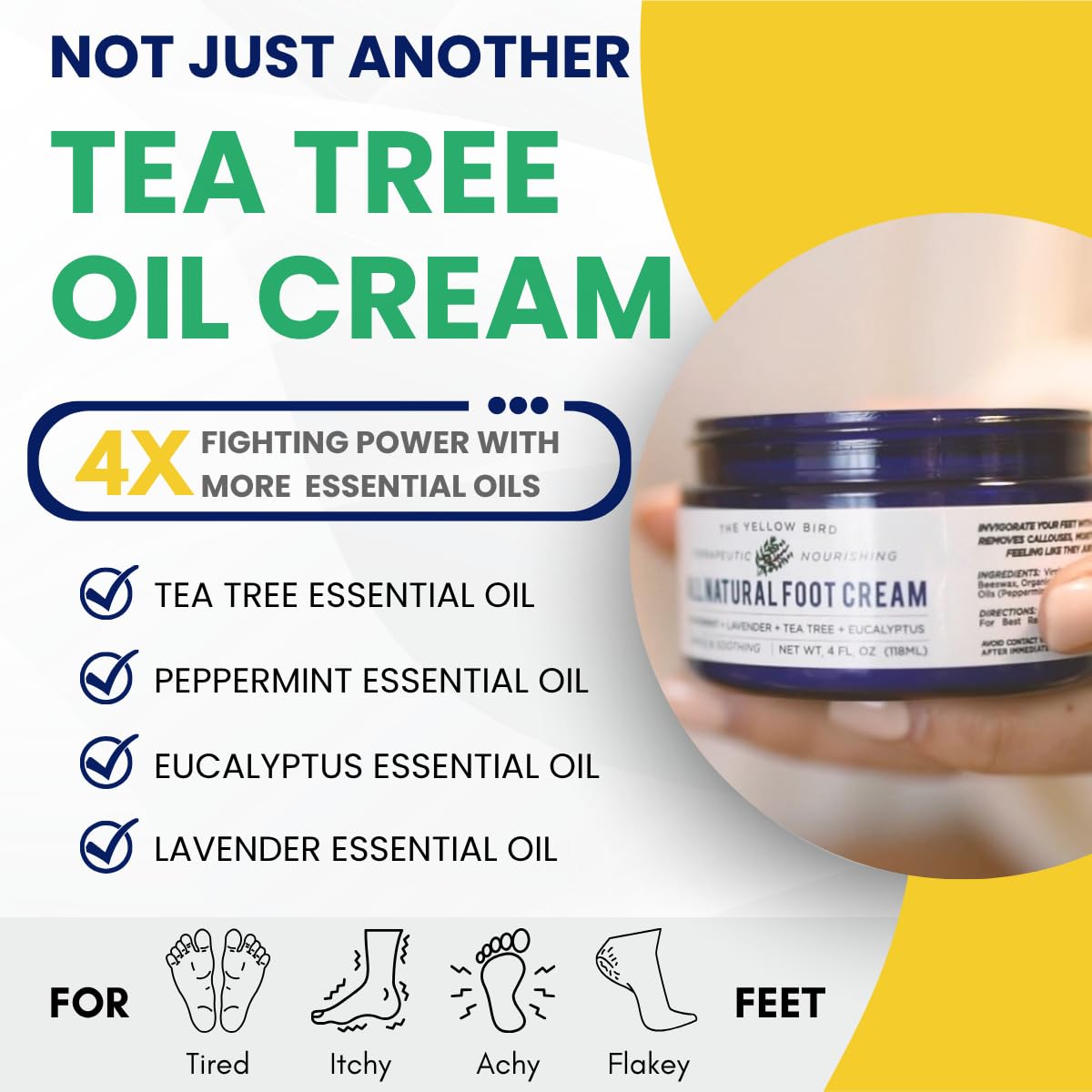 Texture shot of The Yellow Bird thick natural foot cream for intensive hydration