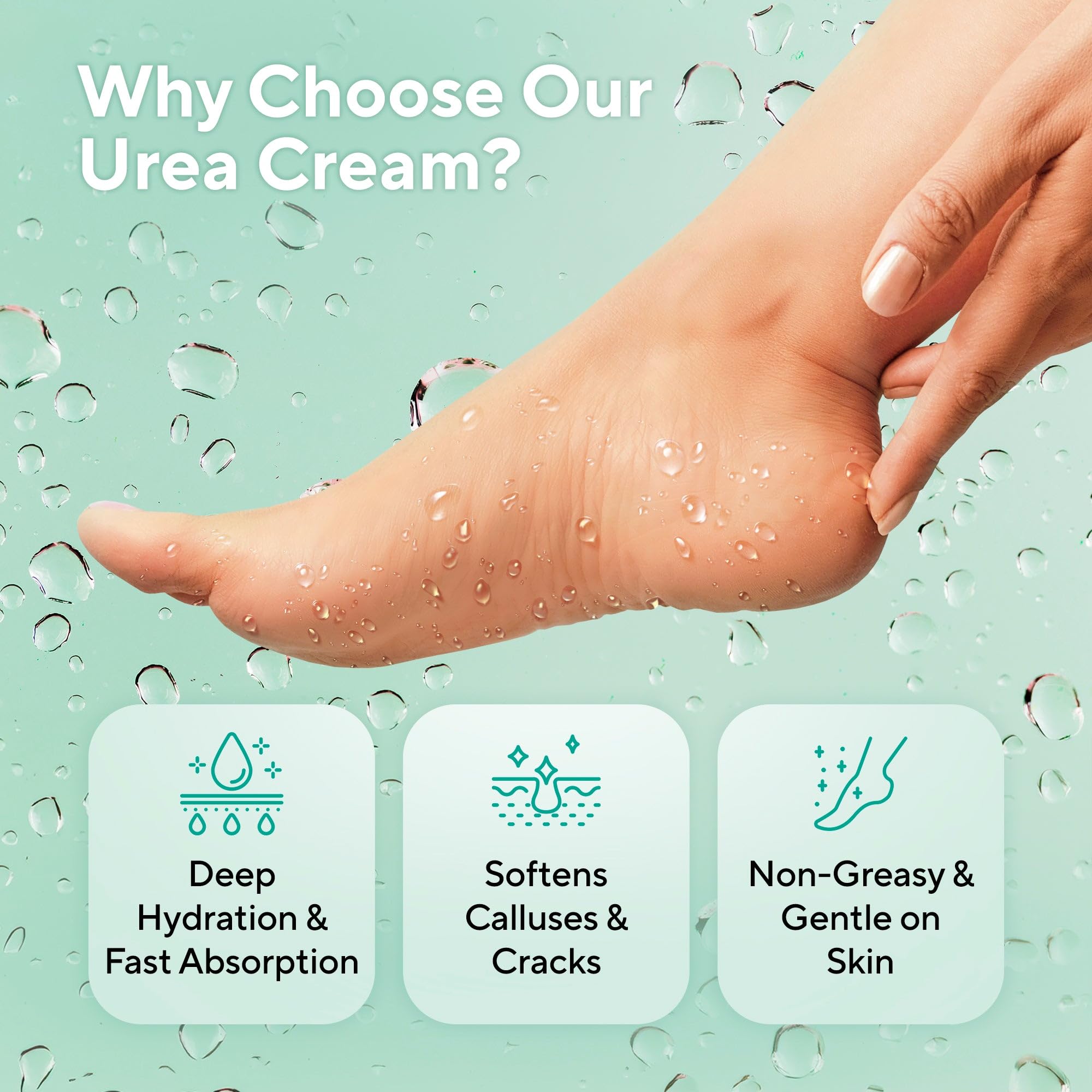 Lavinso intensive foot cream packaging showing ingredient benefits and forty percent urea concentration
