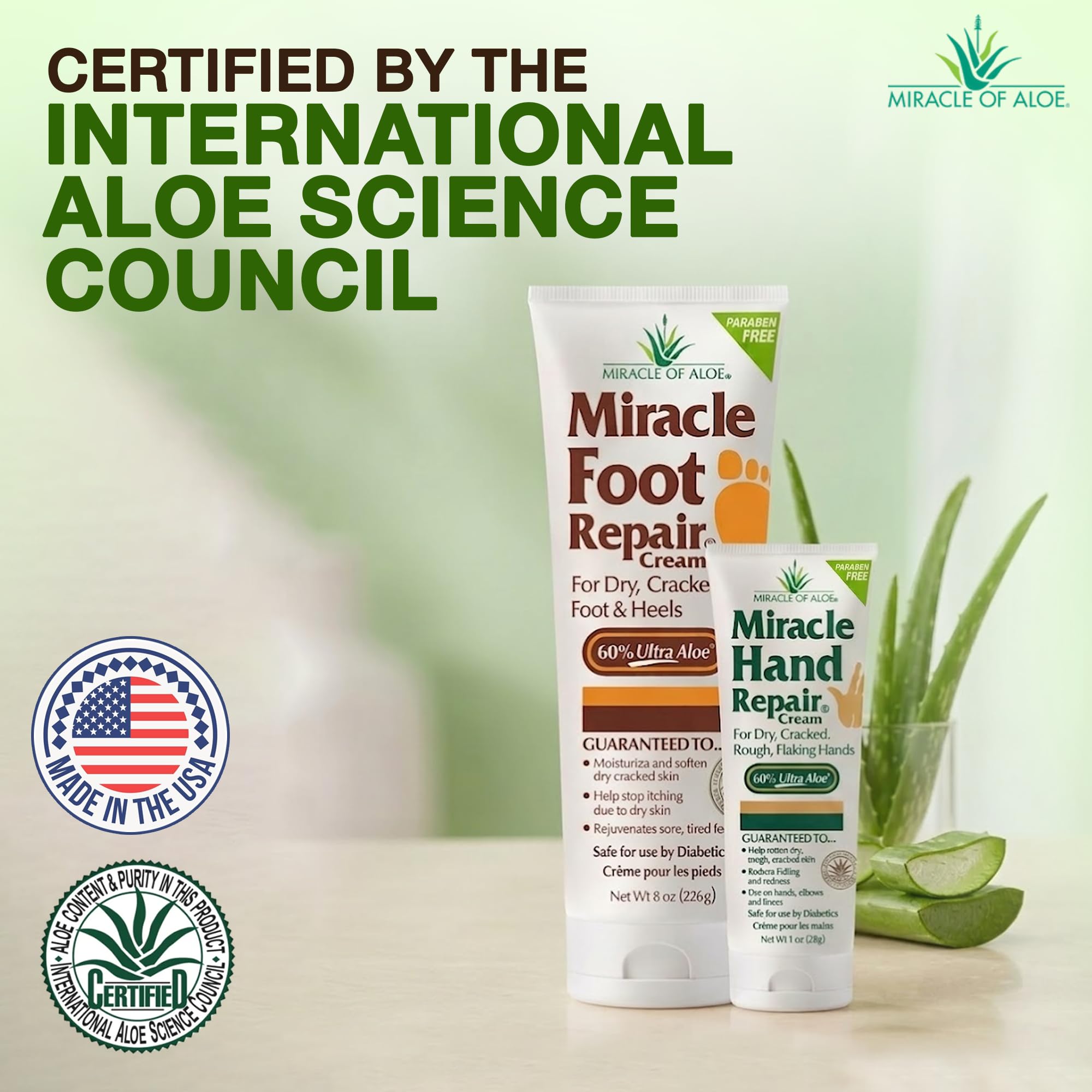 Miracle of Aloe hand and foot repair lotions combo set