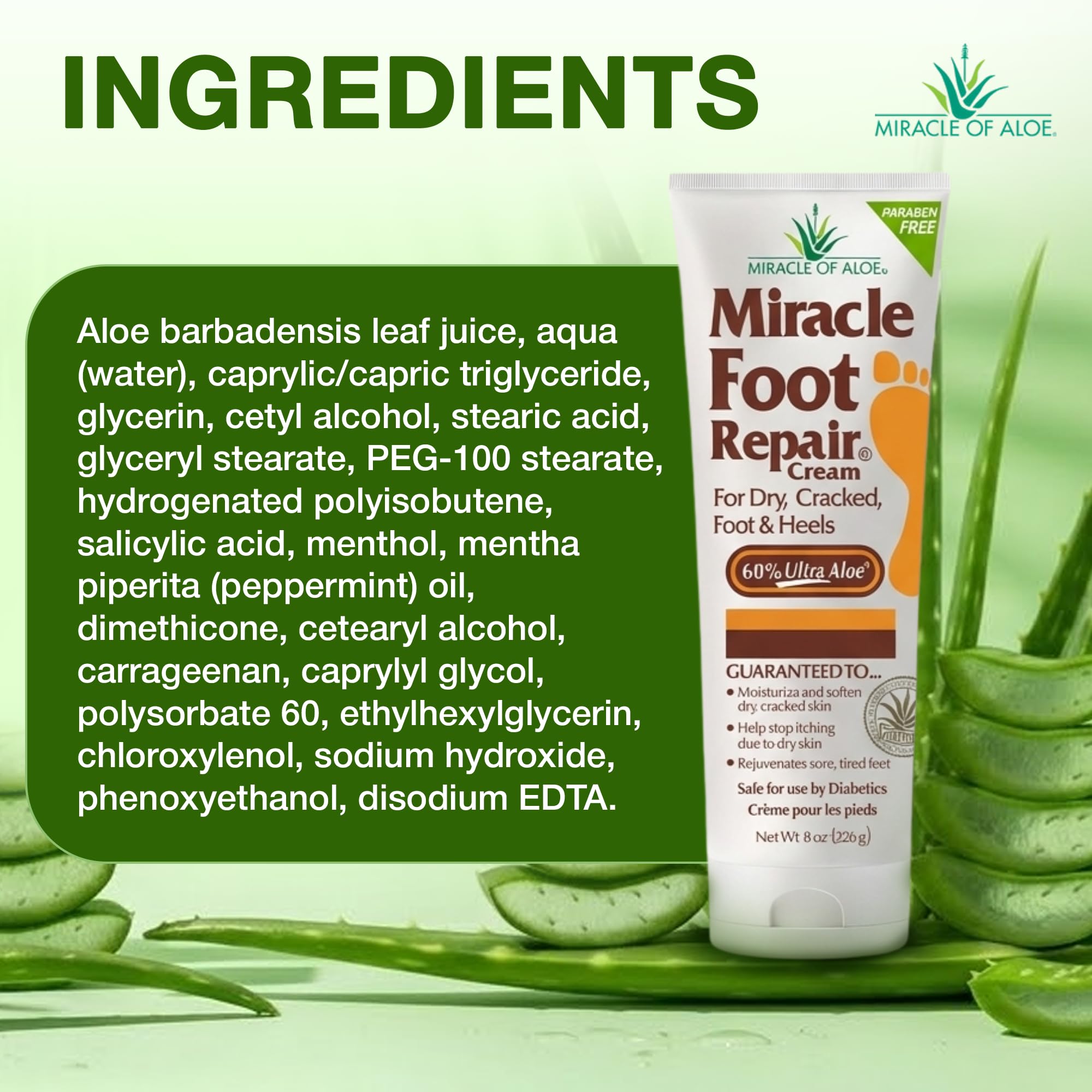 USA imported aloe vera foot cream for cracked heels