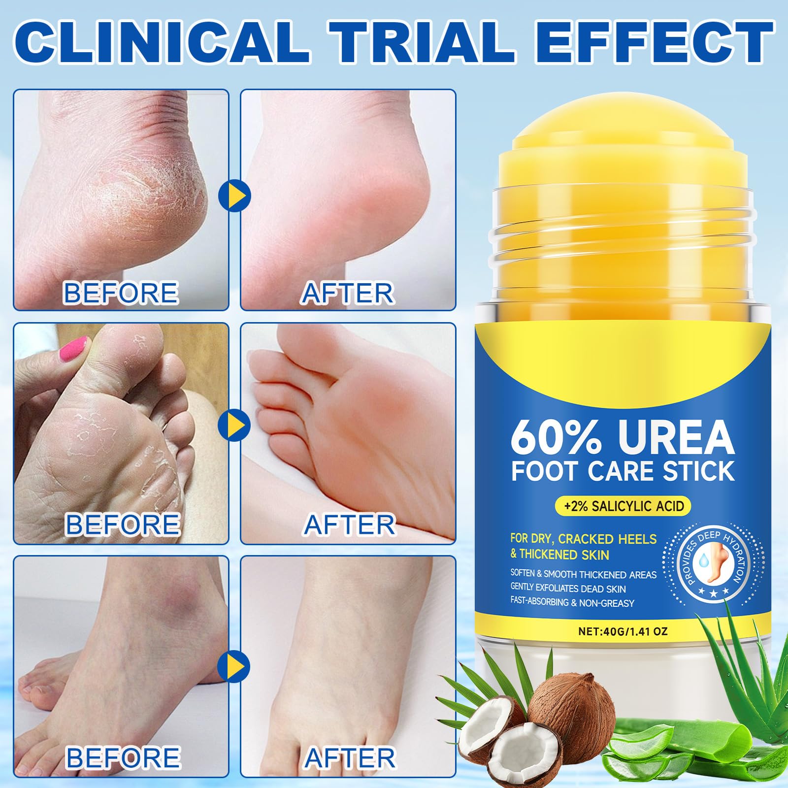 ZBQIEX authentic USA imported foot care stick packaging designed for deep hydration and skin softening
