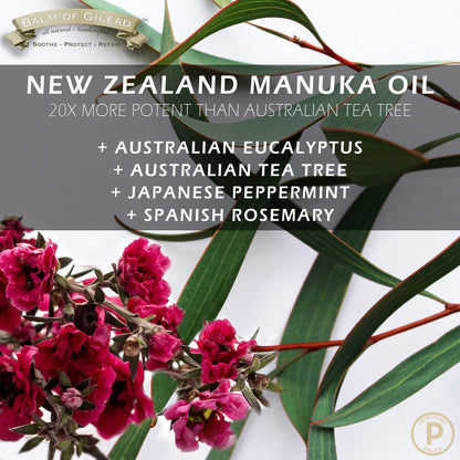 Balm of Gilead Manuka Defense Balm being applied to dry cracked feet for eczema and rash relief.