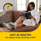 Close up of foot mask active ingredients and benefits graphic