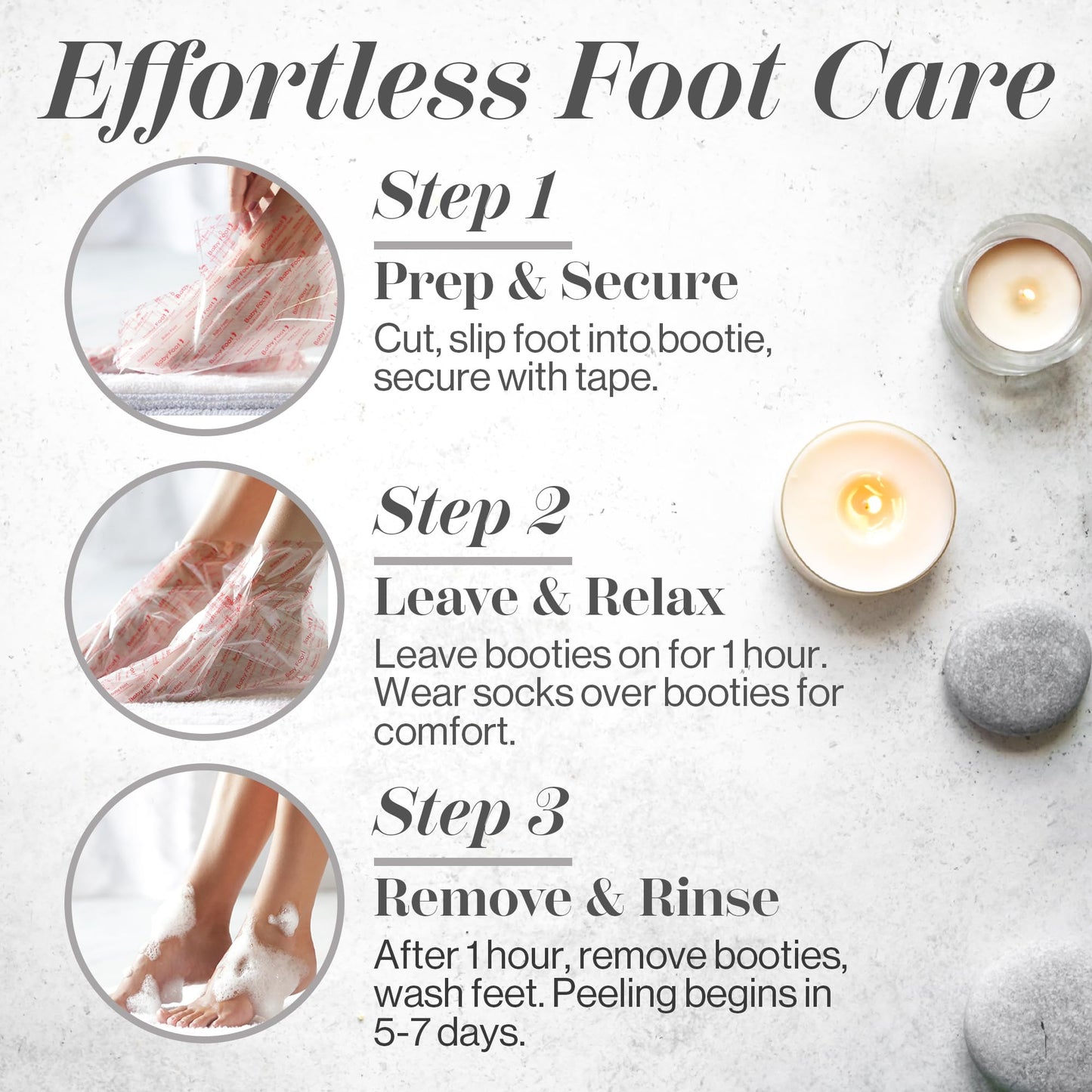 Foot exfoliation booties for rough cracked skin treatment