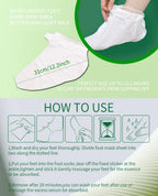 Demonstration of foot mask application instructions