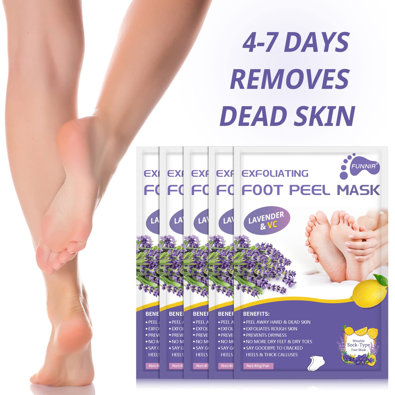 FUNNIR paraben free natural foot exfoliator packaging details