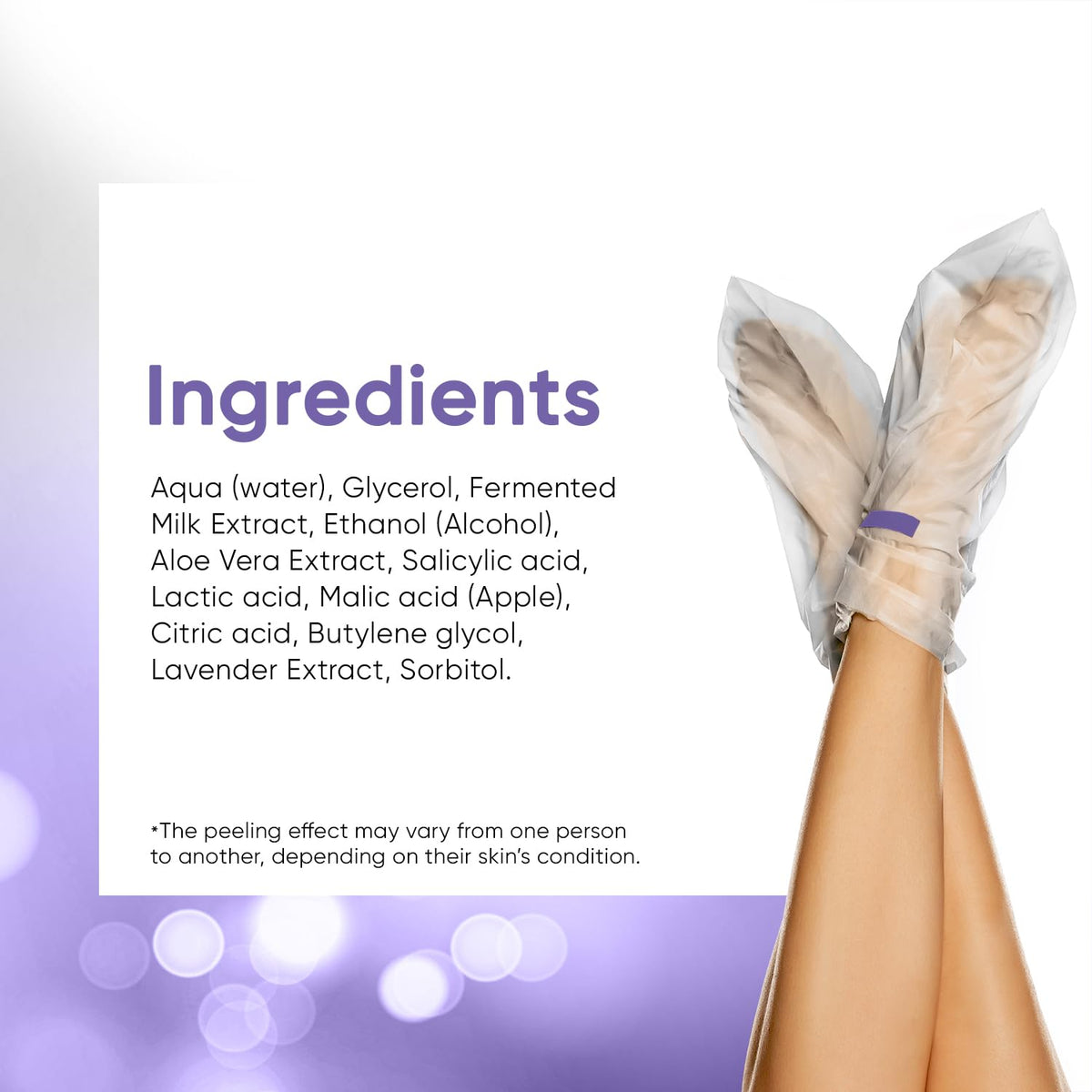 Célor exfoliating foot mask full set display