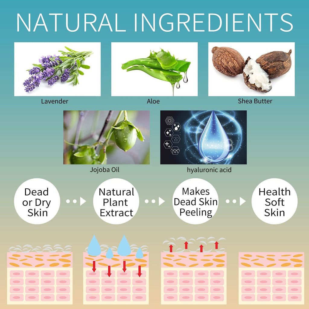 Lavender and aloe vera foot mask treatment details