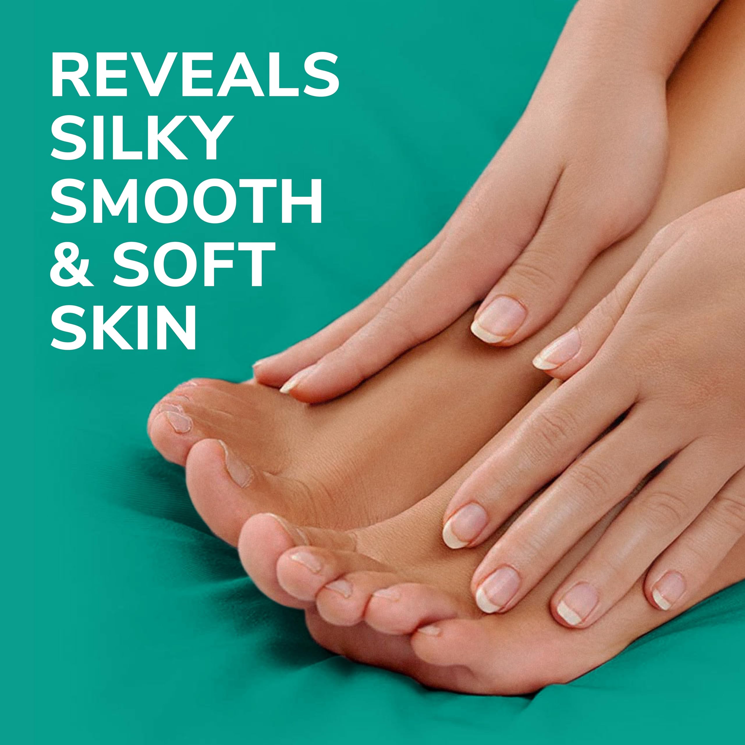 Dr. Scholl's moisturizing socks for dry skin callus removal application view.