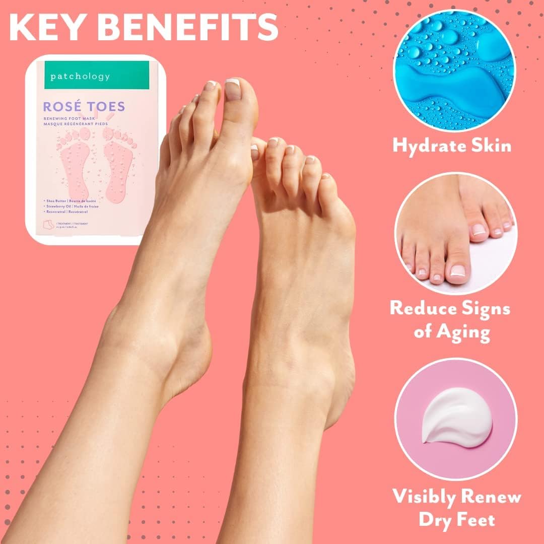 Shea butter and strawberry scented booties for cracked feet treatment.